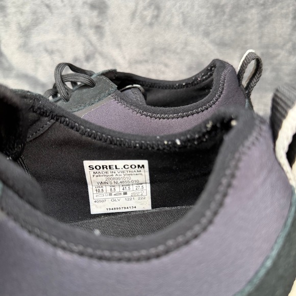 Sorel Ona 503 Black Suede Lace Up Low Top Casual Sneakers Shoes Womens 10.5 - Picture 6 of 13